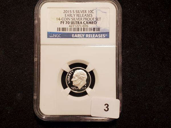 NGC 2015-S SILVER Roosevelt Dime Proof 70 Ultra Cameo