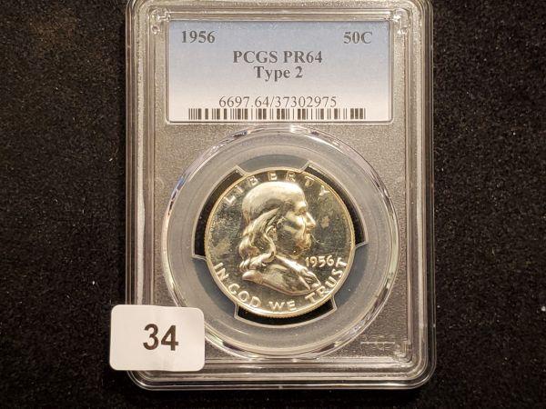 PCGS 1956 Franklin Half Dollar in Proof 64 Type 2