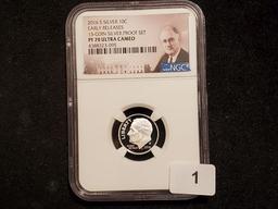 NGC 2016-S Silver Roosevelt Dime in Proof 70 Ultra Cameo