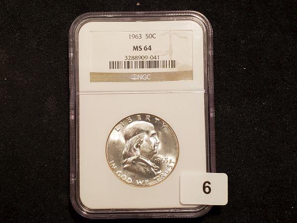 NGC 1963 Franklin Half Dollar in MS-64