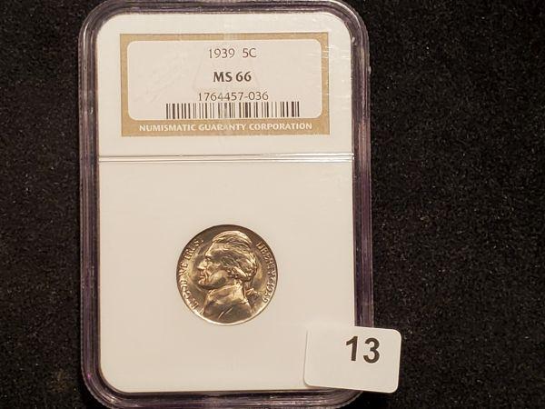 Semi-Key NGC 1939 Jefferson Nickel in MS-66