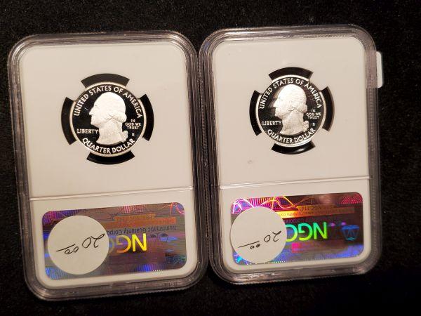 Two NGC Silver National Parks Quarters