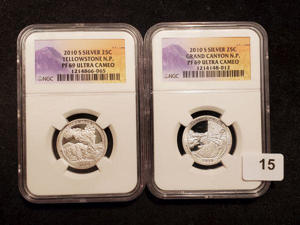 Two NGC Silver National Parks Quarters