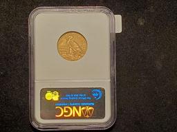 GOLD! NGC 1912 gold $5 Half-Eagle Incuse Indian MS-61