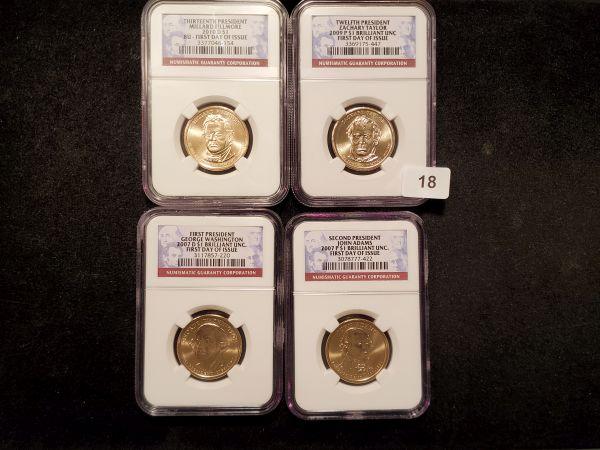 Four NGC Presidential Dollars