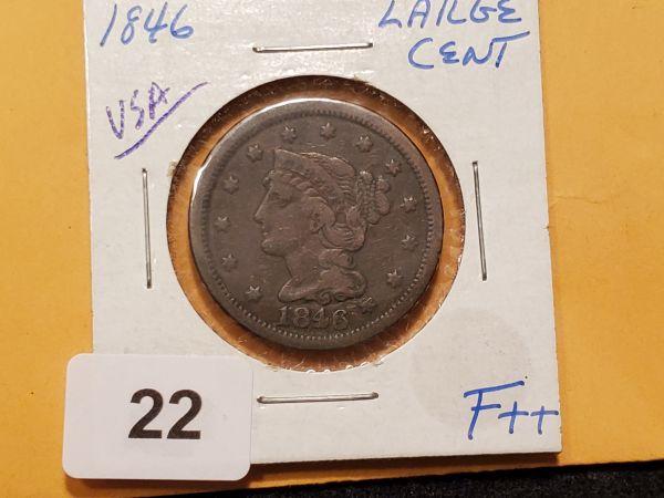 1846 Braided Hair Large Cent in Fine plus