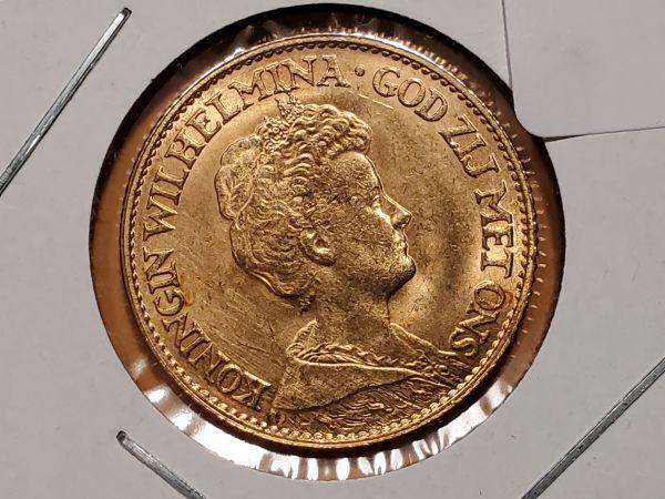 GOLD! 1917 Netherlands 10 gulden