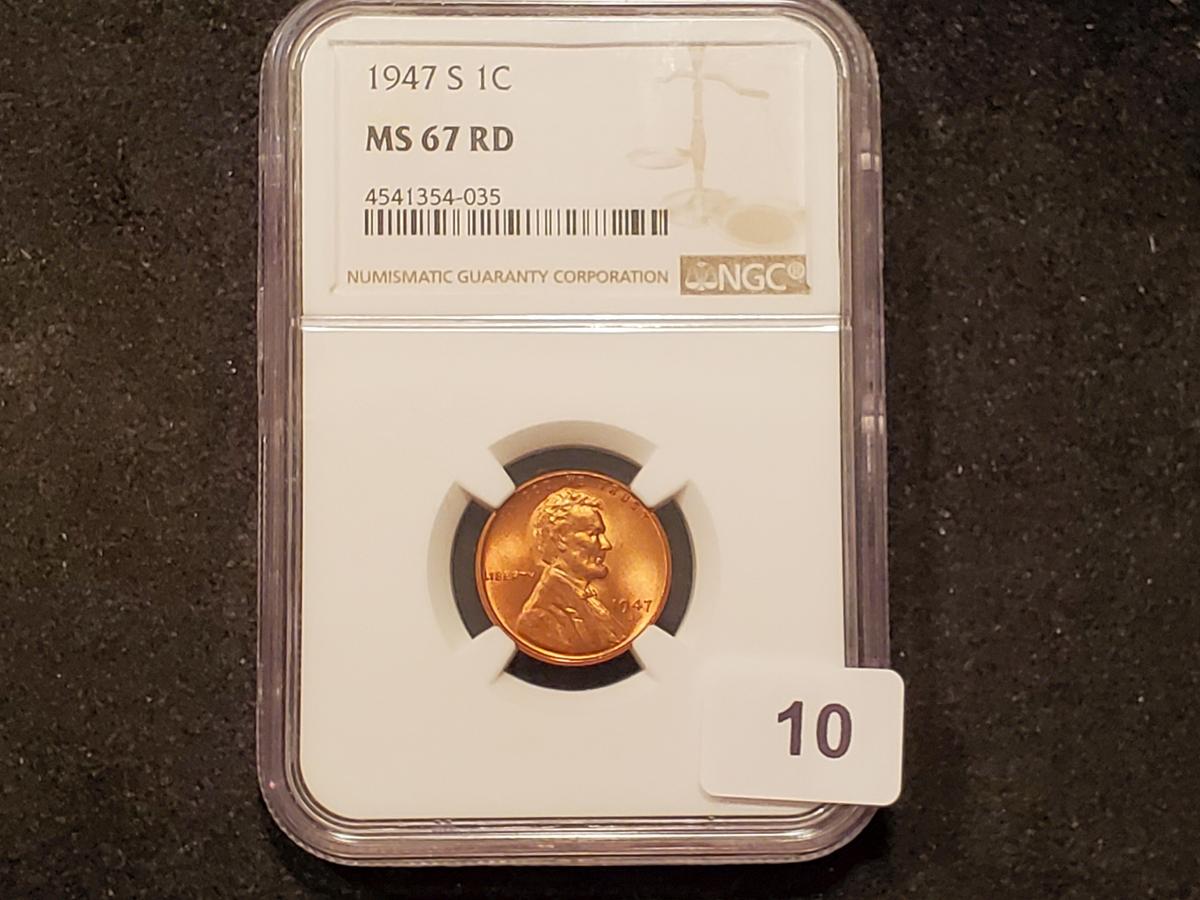 NGC 1947-S Wheat cent Mint State 67 RED