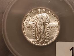 Beautiful SEGS 1926 Standing Liberty Quarter About Uncirculated 58