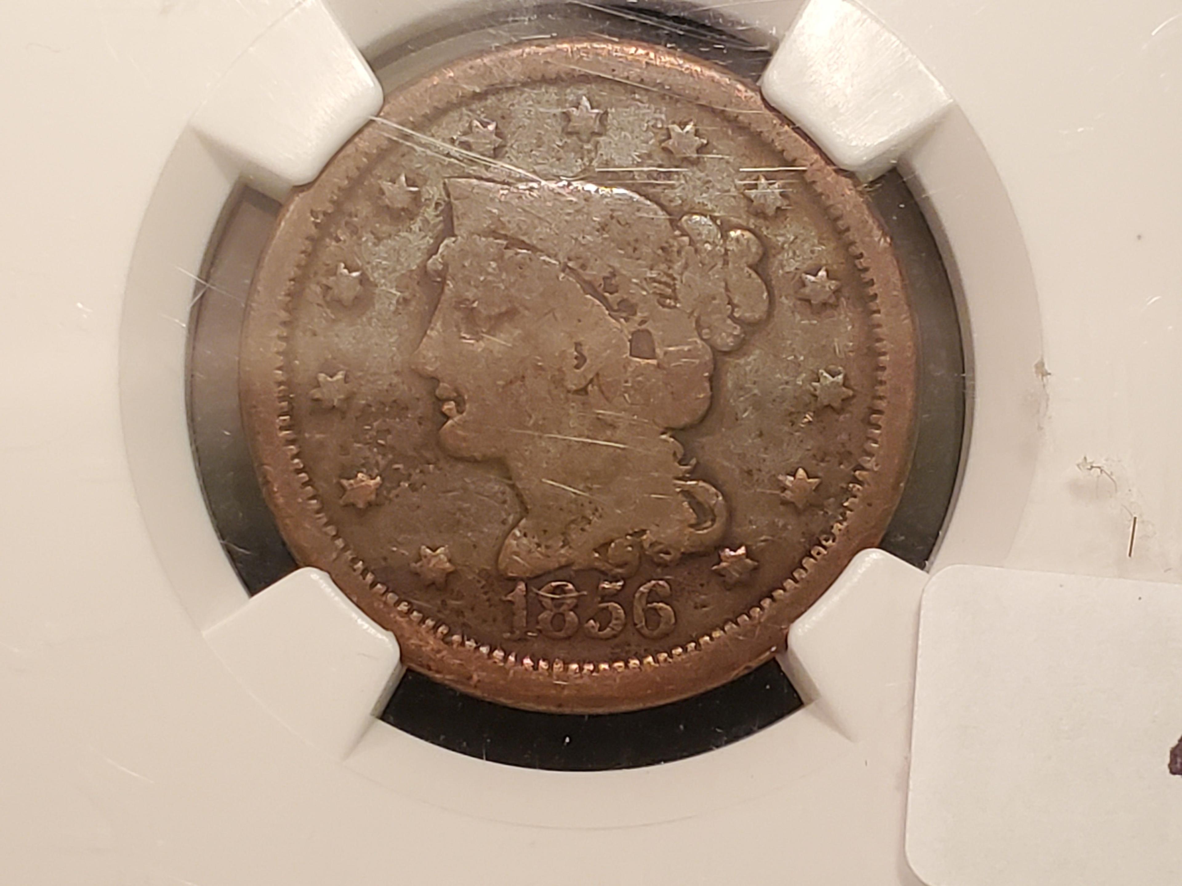 NGC 1856 Slanted 5 Braided Hair Large Cent Very Good details