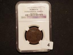 NGC 1856 Slanted 5 Braided Hair Large Cent Very Good details