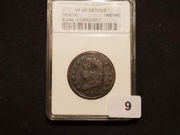 ANACS 1814 Classic Head Large Cent Very Fine - 20 details