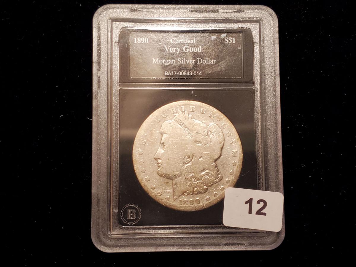 Slabbed 1890-S Morgan Dollar