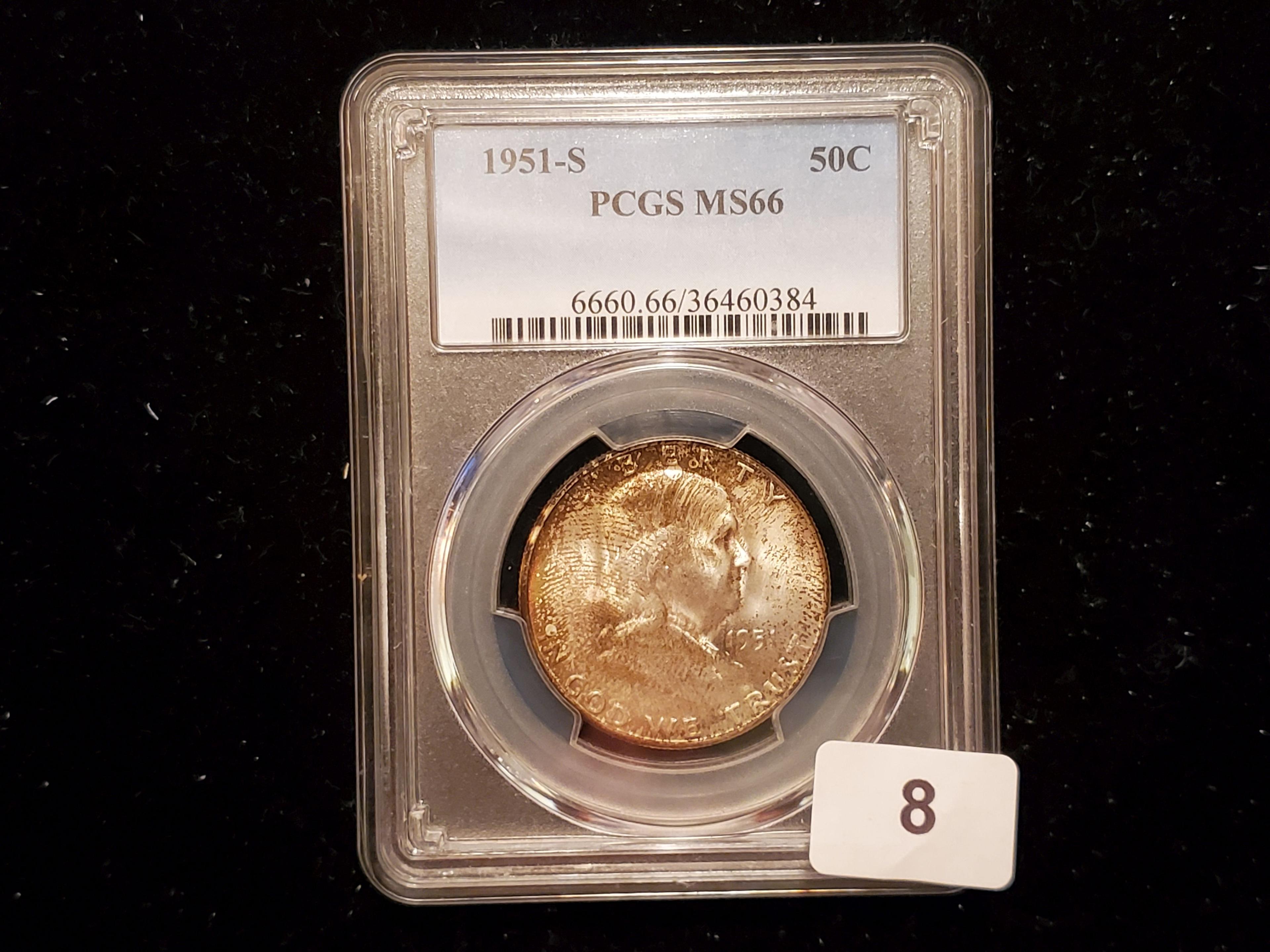 PCGS 1951-S Franklin Half Dollar in Mint State 66