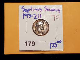 Silver Roman denarius of Septimus Severus (193- 211 AD)