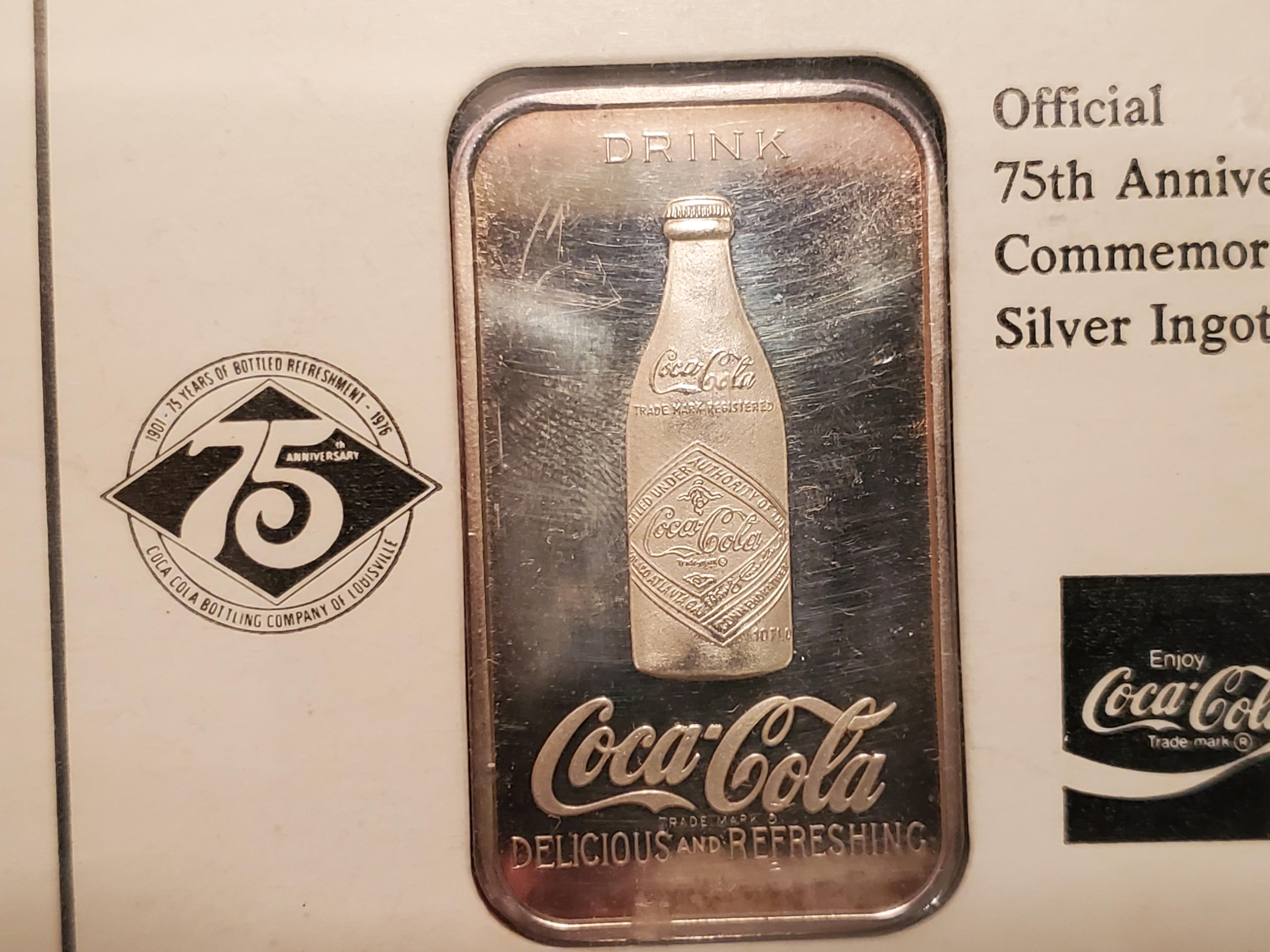 Coca-Cola Silver Bar from the Coca-Cola Bottling Company of Louisville