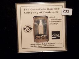 Coca-Cola Silver Bar from the Coca-Cola Bottling Company of Louisville