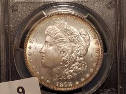 PCGS 1878 7TFC Rev 78 Morgan Dollar in Mint State 64