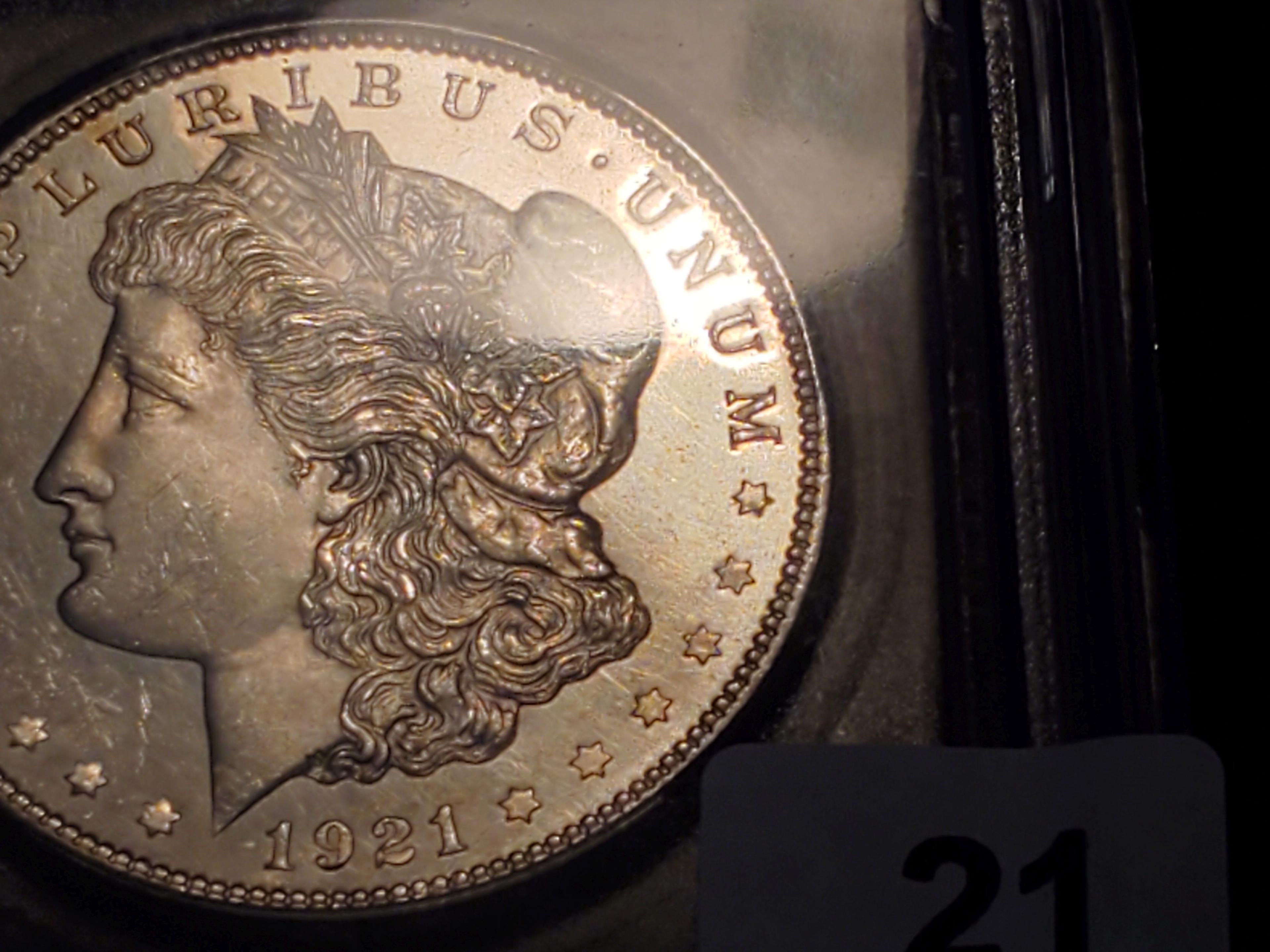 ICG 1921 Morgan Dollar Mint State 63 Prooflike