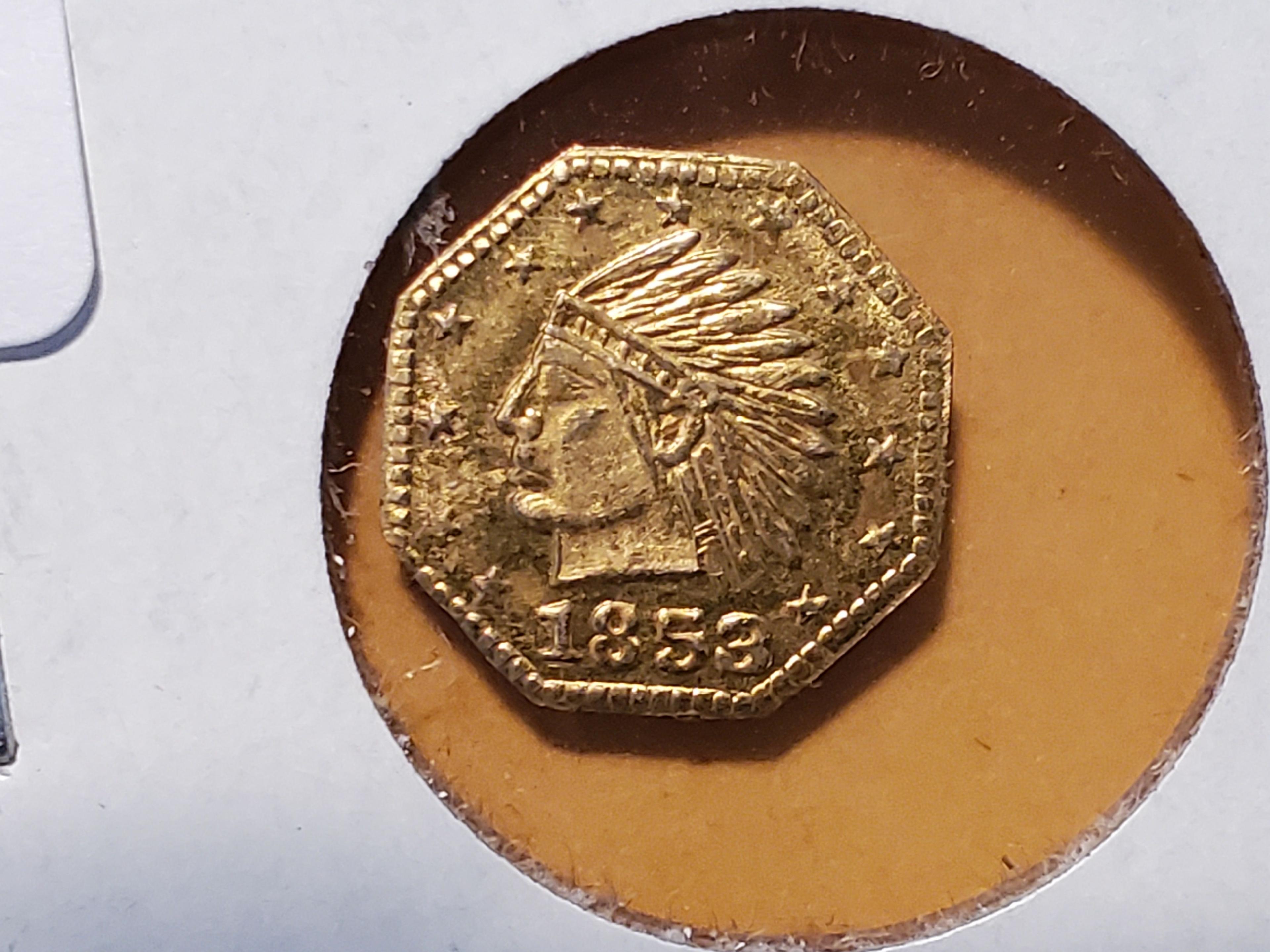 GOLD! 1853 California Fractional Gold Token