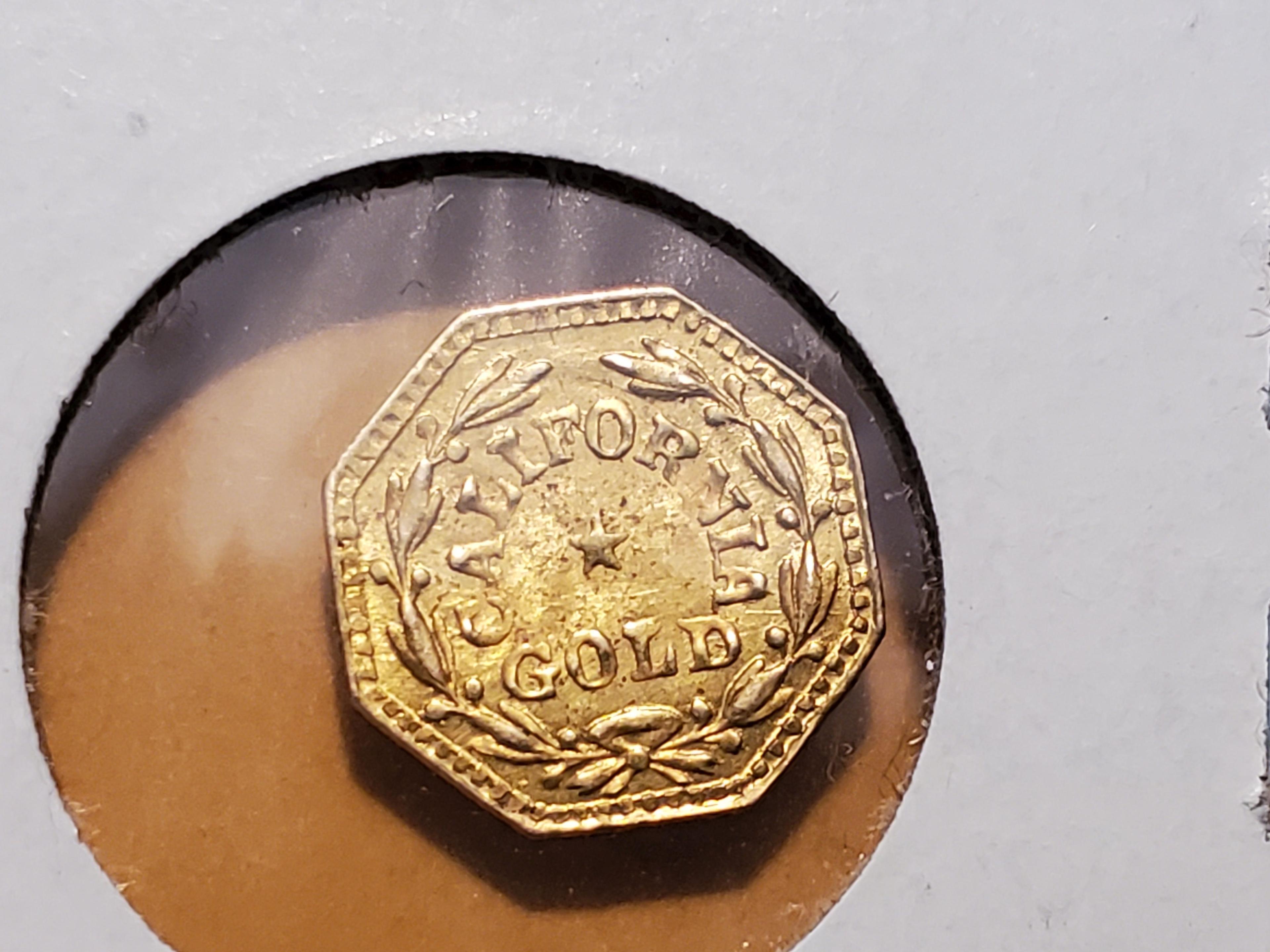 GOLD! 1853 California Fractional Gold Token