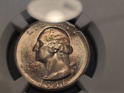 NGC GEM 1946-S Washington Quarter Mint State 65