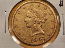 GOLD! Better Date 1847 Liberty Head Gold $10 Eagle