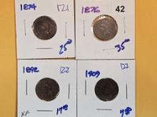 Four better date Indian cents