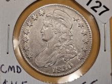 1830 Capped Bust Half dollar in Extra Fine