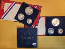Three Proof Silver 3-Coin 1976 Bicentennial Sets