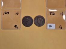 1826 and 1829 Large Cents