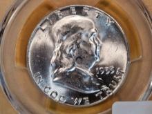 PCGS 1955 Franklin Half Dollar in Mint State 64 FBL