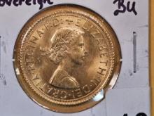 GOLD! Very Choice Brilliant Uncirculated 1966 Great Britain Gold sovereign