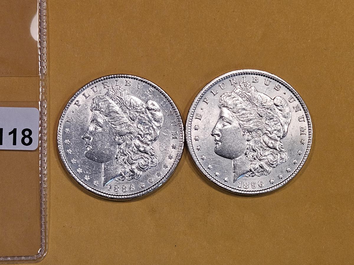 1886 and 1896 Morgan Dollars