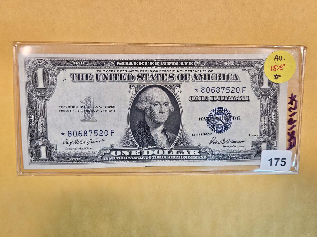 1935-F Silver Certificate STAR in About Uncirculated