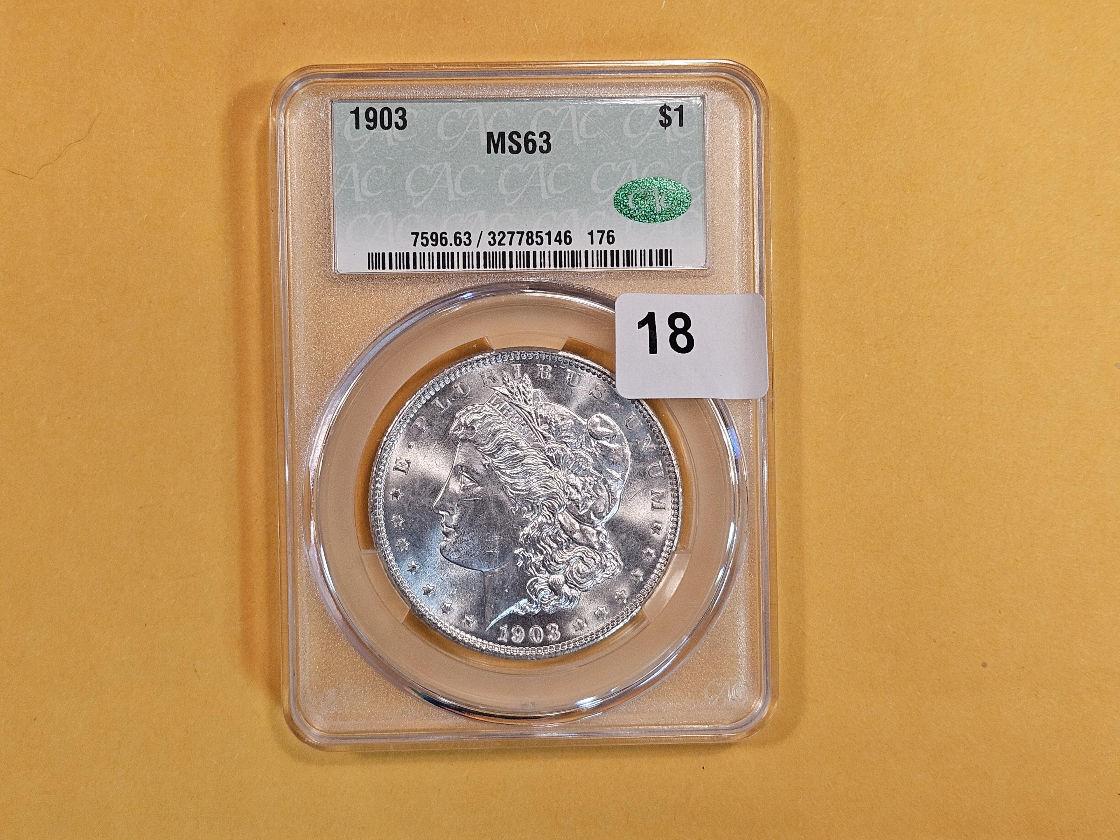 CAC! 1903 Morgan Dollar in Mint State 63