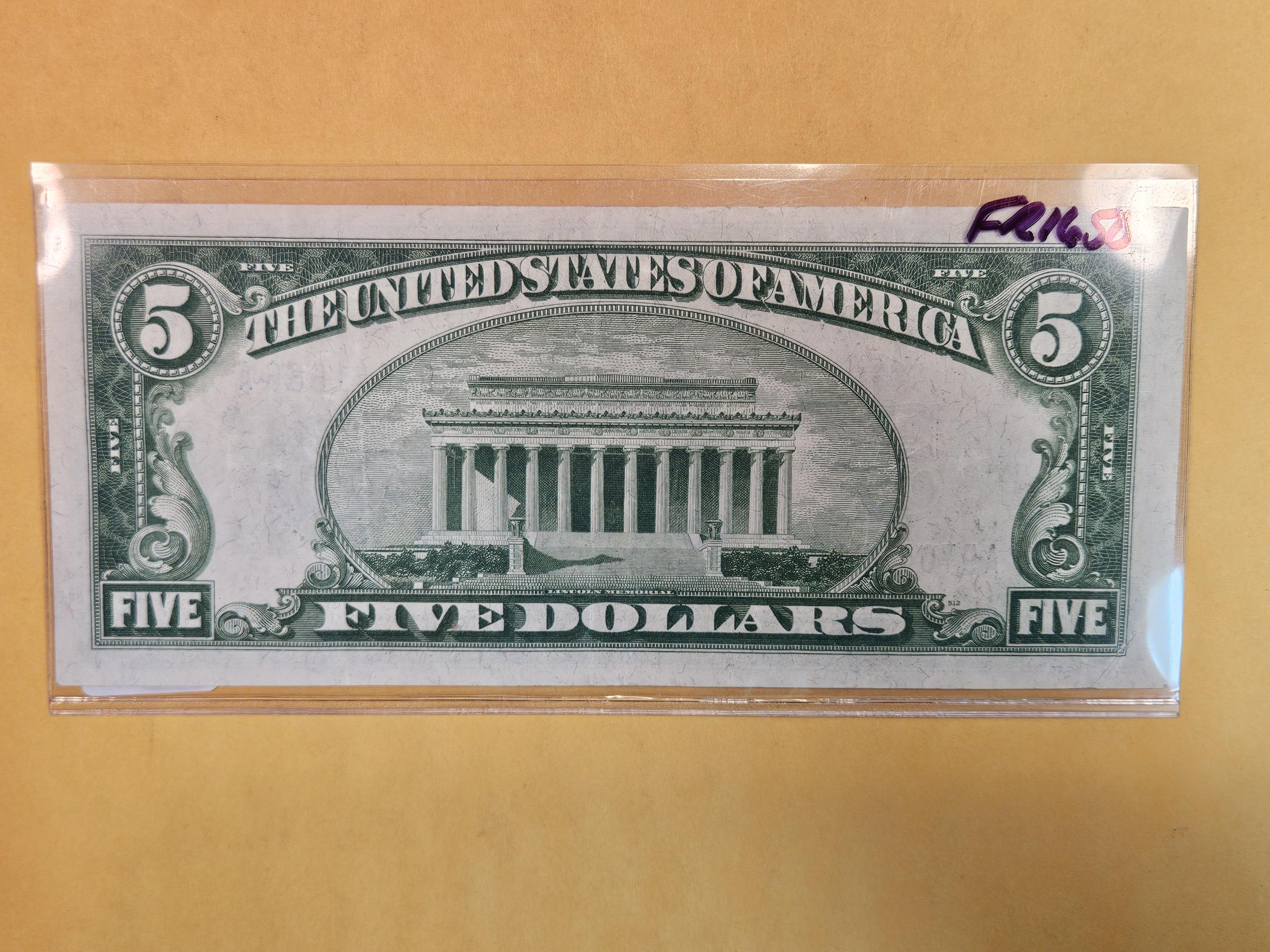 1934 Five Dollar Silver Certificate in Extra Fine