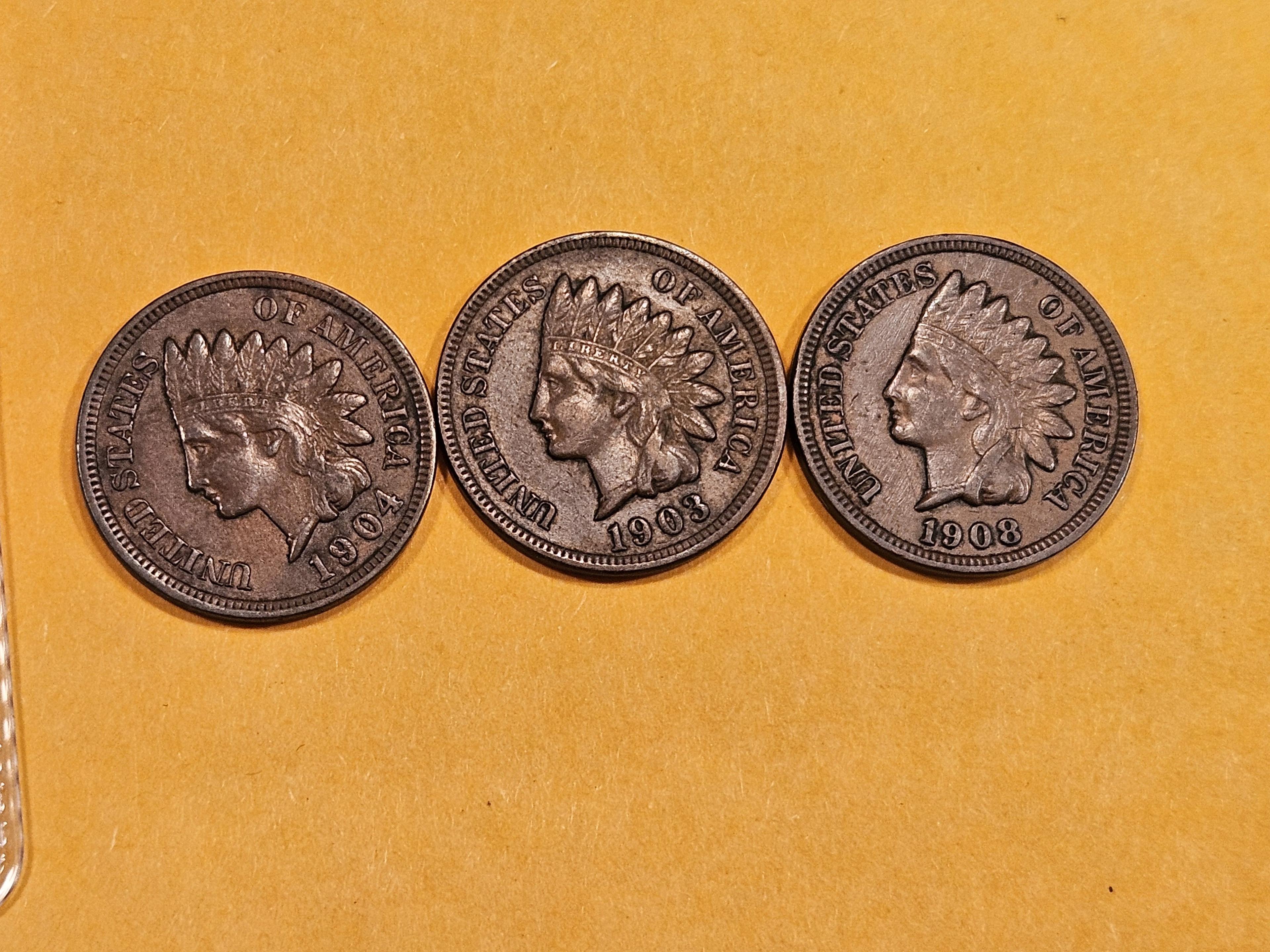 1903, 1904, and 1908 Indian Cents