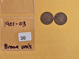 Two nice Uncirculated Indian Cents