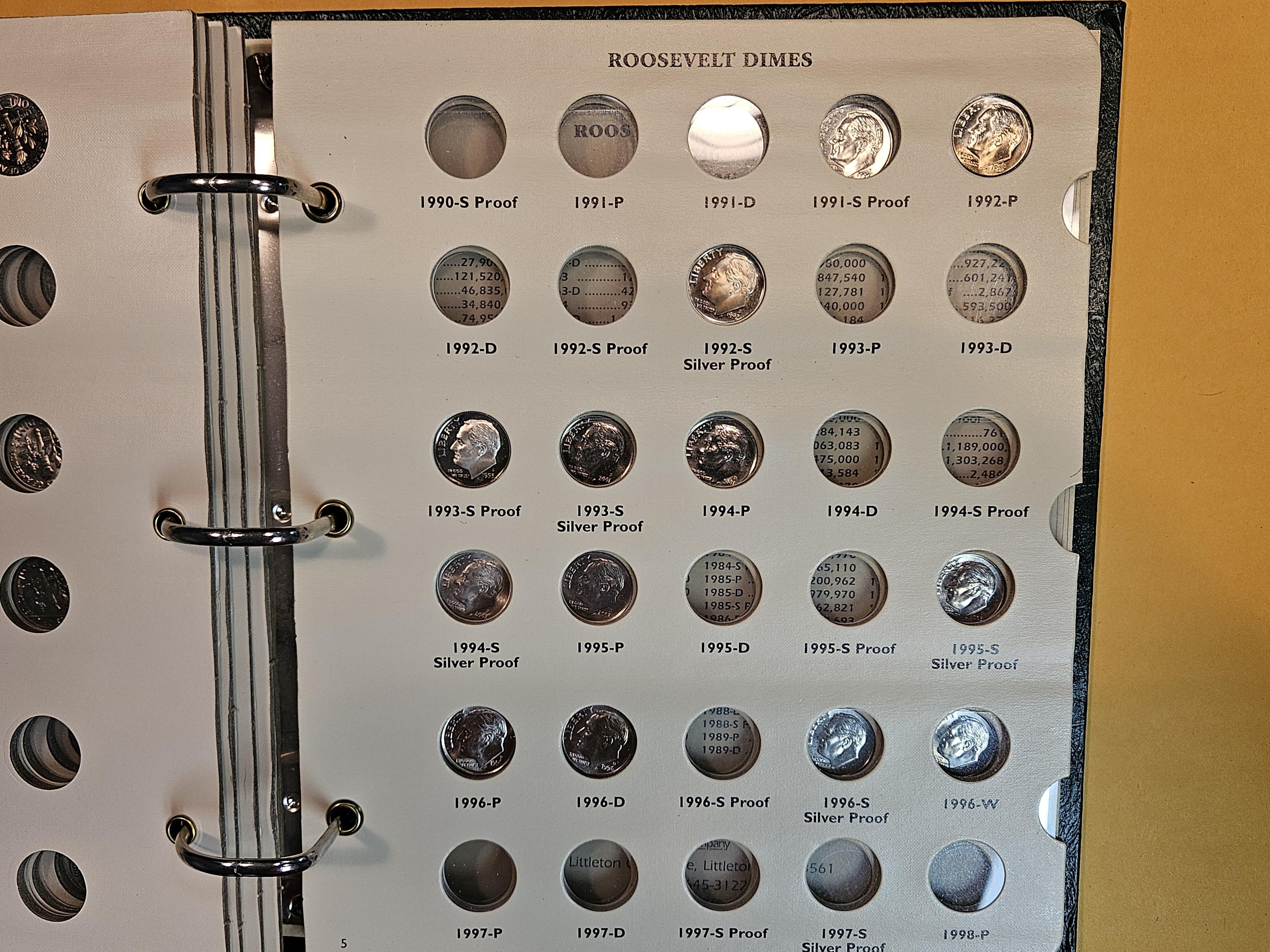 Partially complete Roosevelt Silver Dime Collection