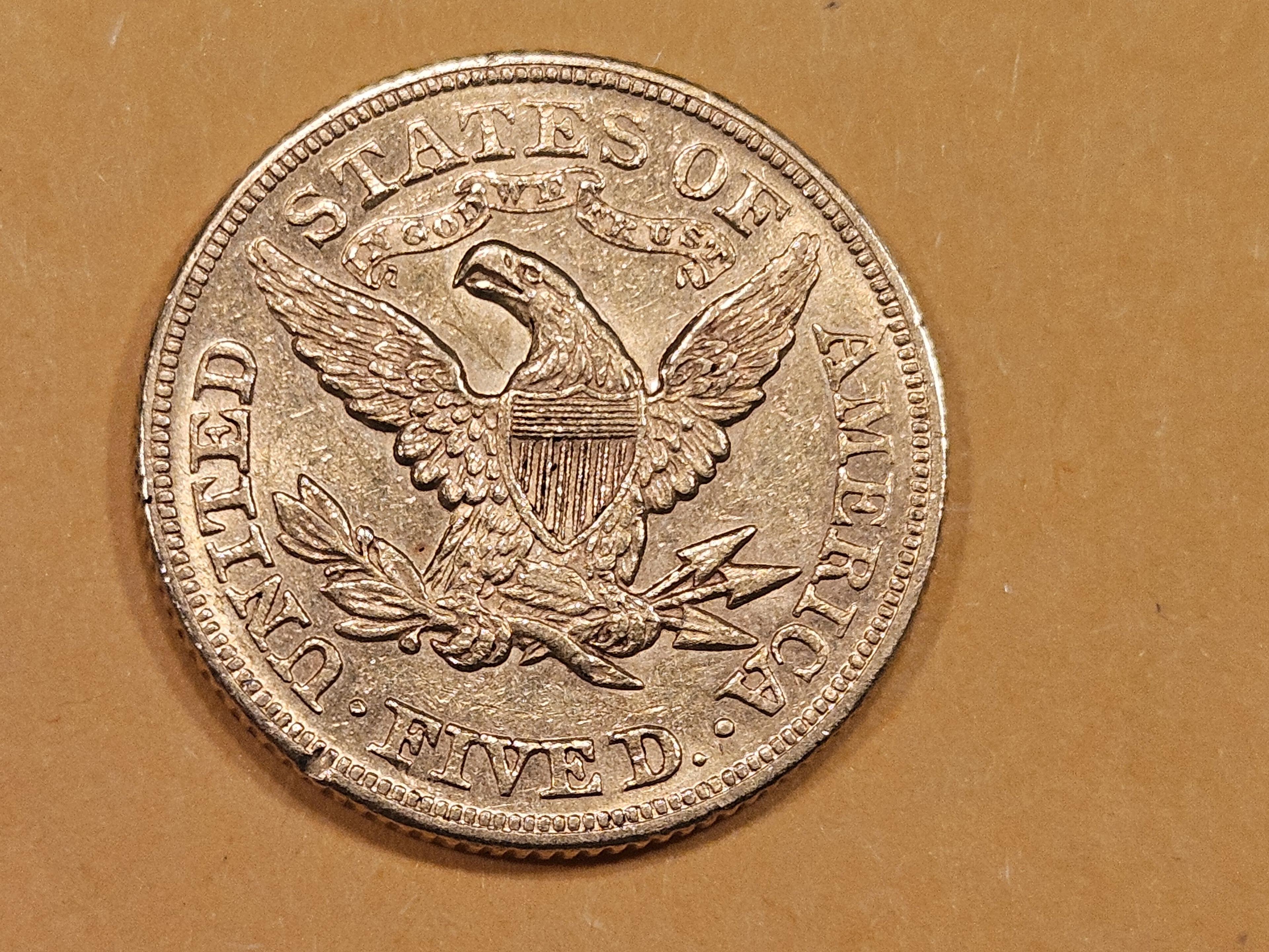 GOLD! Brilliant Uncirculated 1879 Liberty Head Gold $5 Half-Eagle