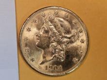 GOLD! Brilliant Uncirculated 1904-S Liberty Head Gold $20 Double Eagle