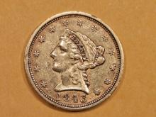 * GOLD! Better Date 1843 Liberty Head Gold $2.5 Quarter Eagle in Brilliant About Uncirculated - d...