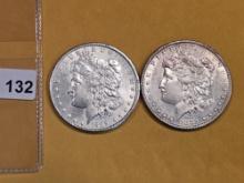 1889 and 1881 Morgan Dollars