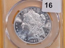 CAC! 1887 Morgan Dollar in Mint State 62