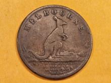 * SCARCE! 1851 Melbourne Australia 1/2 Penny