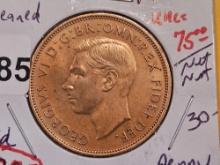 Bright Red 1950 Great Britain penny