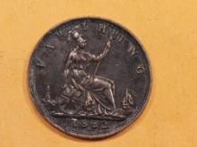 Very Nice 1882-H Great Britain farthing