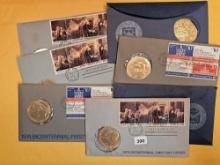 Seven First Day covers with Bronze medals