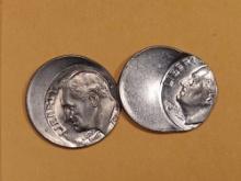 ERRORS! Two Roosevelt Dimes